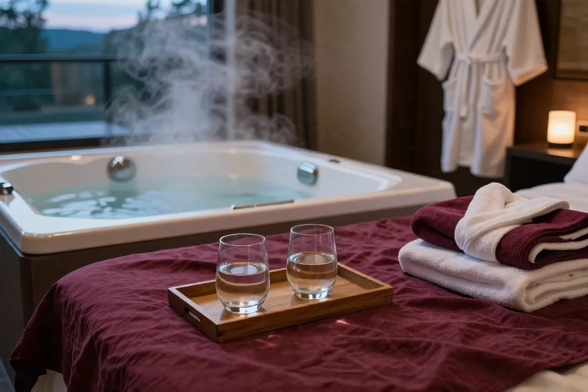 Spa privatif et literie pensés pour équiper une love room selon l’expérience souhaitée
