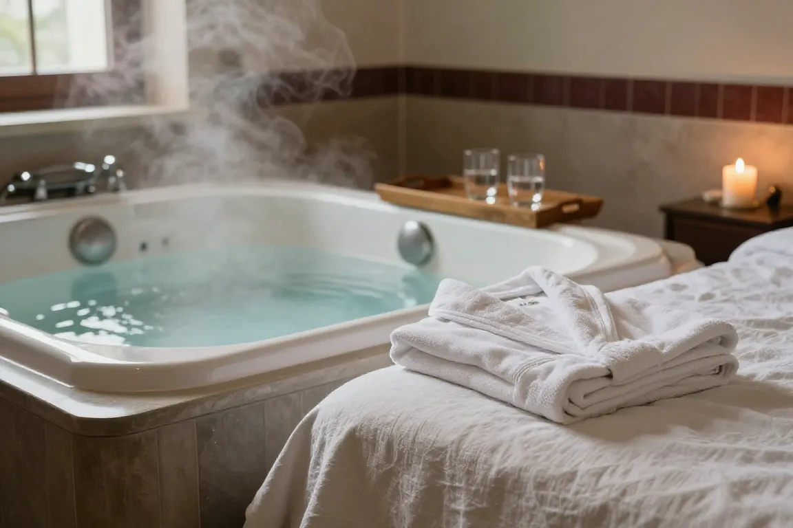 Love room française avec jacuzzi privatif et ambiance romantique
