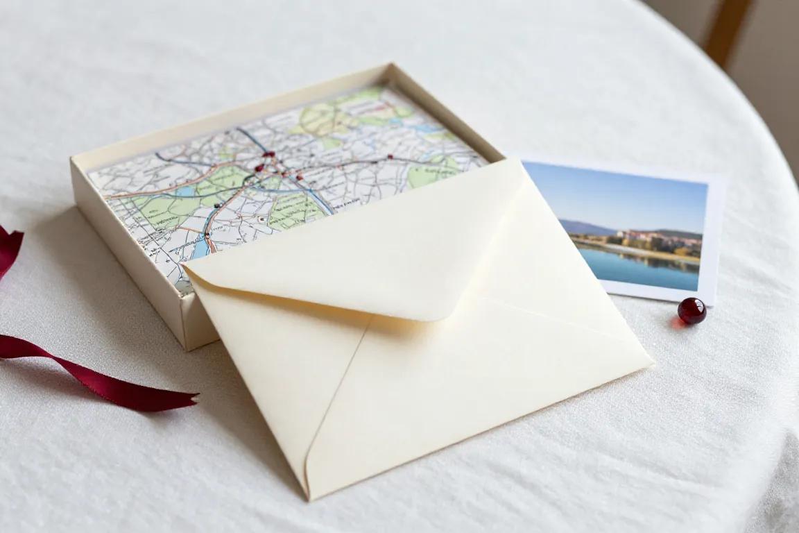Invitation et coffret élégants pour offrir un week-end en amoureux