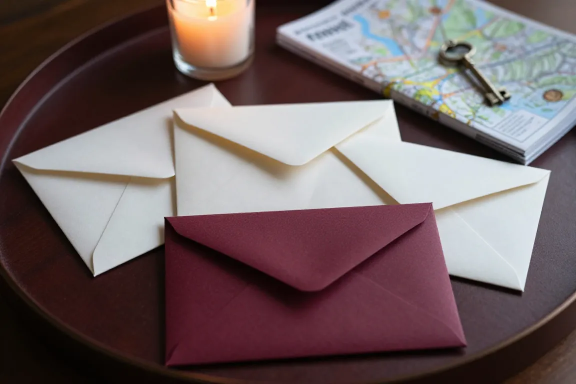 Trois enveloppes et une carte pour révéler un week-end romantique