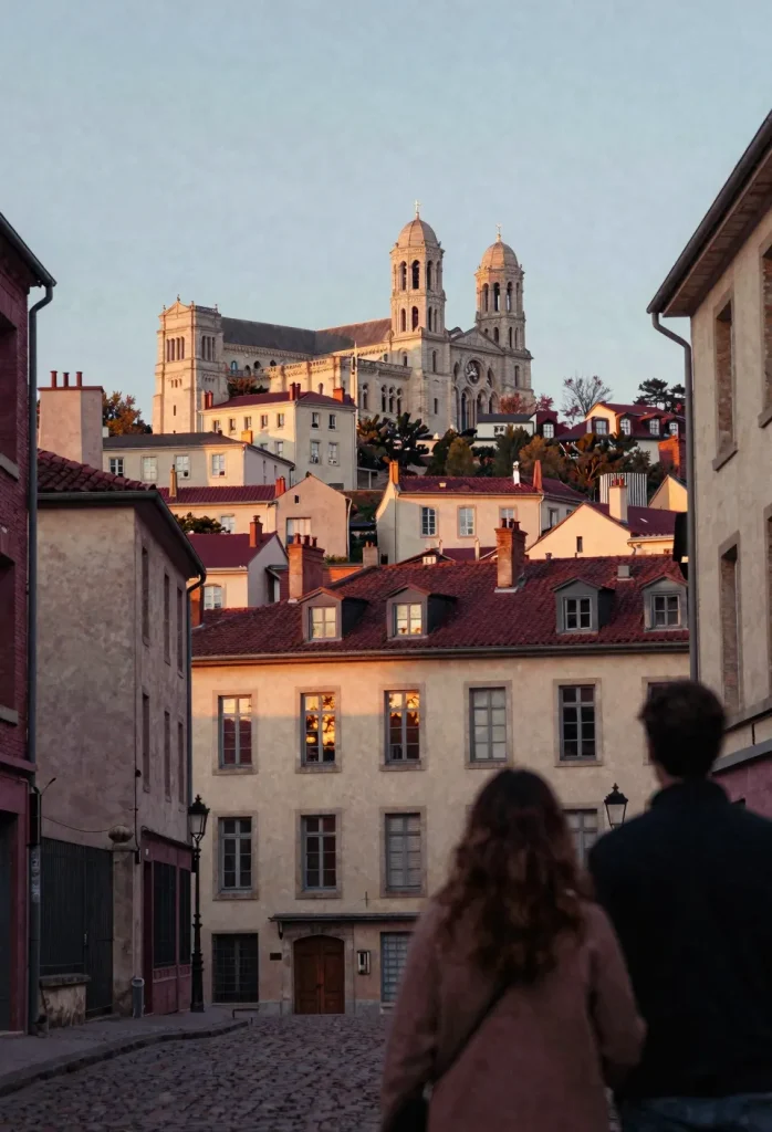 Panorama de Lyon au coucher du soleil pour illustrer que faire à Lyon en amoureux