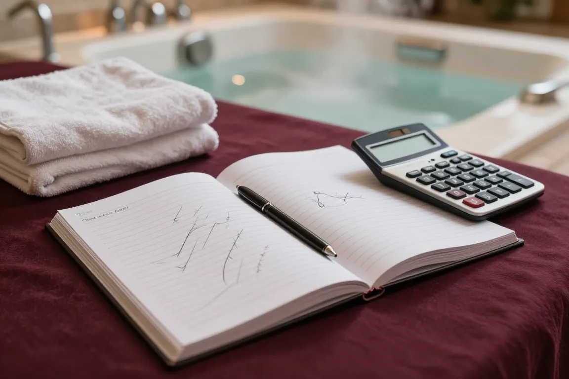 Tableau de gestion et jacuzzi pour analyser la rentabilité love room